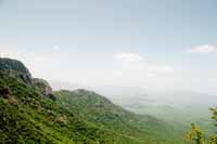 View of Srisailam range, Nallamala, Andhra Pradesh, India. (Photo : Gireesh GV/Outlook)Srisailam is a shiva deity situated in the nallamala forest range in Andhra pradesh, India. It is situated at 240 Km from Hyderabad. This forest is a Tiger Reserve. At the start of the forest range, there is a check post and vehicles are allowed beyond the post only between 6 AM and 9 PM. 
